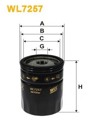 WIX FILTERS wl7257 -  Фильтр масляный двигателя